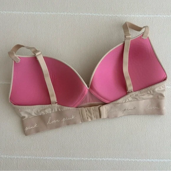 PINK Victoria's Secret Nude Bra with Love Pink Band EUC 36C - Picture 5 of 5